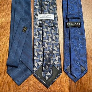 Men’s Blue Tone Tie Collection In Various Patterns of Blues / Grays / Blacks